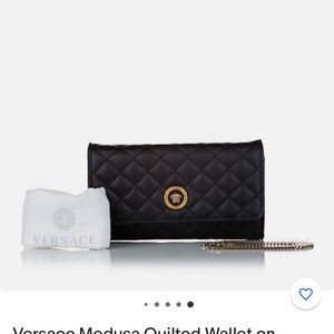 Versace quilted bag with chain authentic